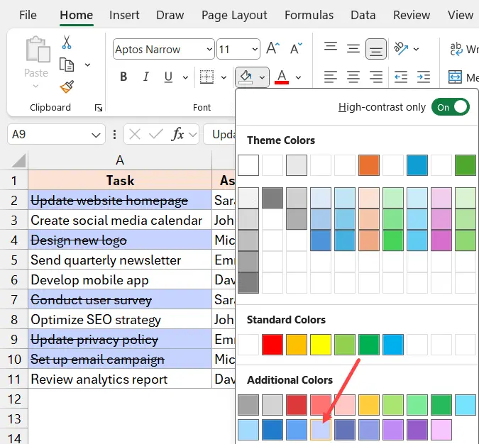 Choose-the-color-to-fill-the-cell